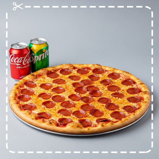 One X Large 16" Pizza with 1 Topping & 2 Cans of Soda (12 oz.)