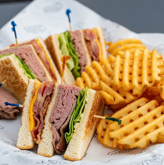 Roast Beef Club Deluxe Sandwich
