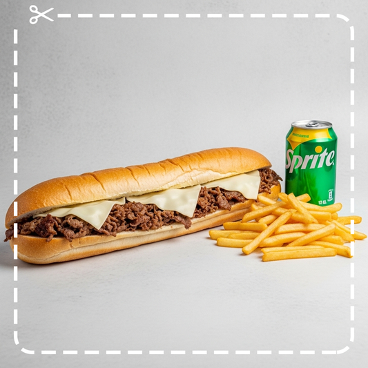 One 12" Subs. Order of French Fries & Can of Soda (12 oz.)