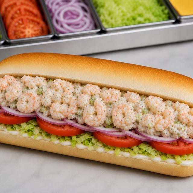 All White Meat Shrimp Salad Sub.