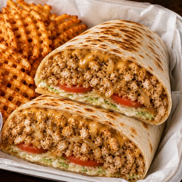 Chicken Cheesesteak Wrap.