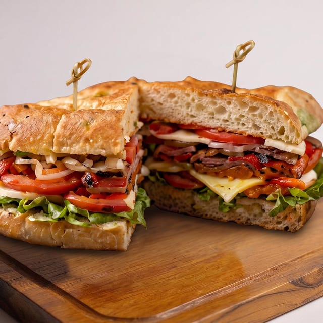 Roast Beef Club Sandwich.