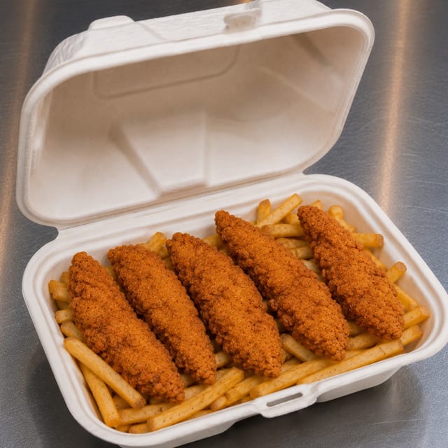 Chicken Tender with Fries.