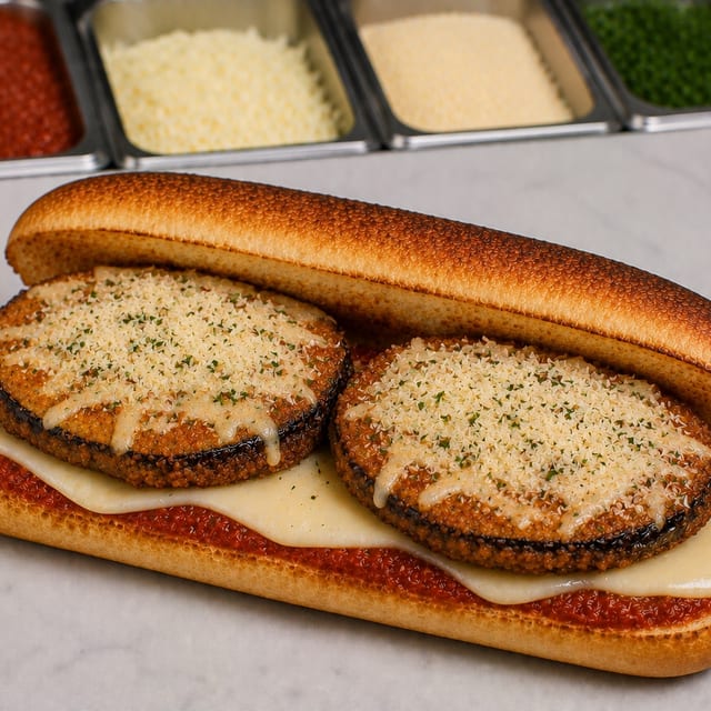 Eggplant Parmesan Submarine.
