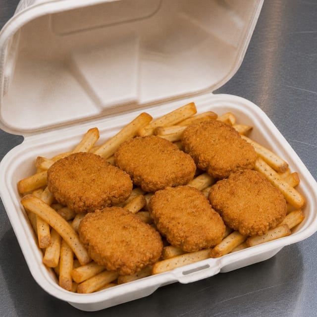 Chicken Nuggets with Fries.